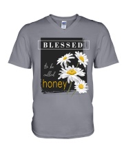 Blessed to be called honey V-Neck T-Shirt tile