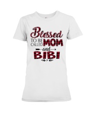 Blessed to be called mom and BIBI Red Premium Fit Ladies Tee tile
