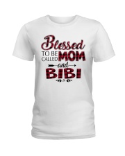Blessed to be called mom and BIBI Red Ladies T-Shirt tile