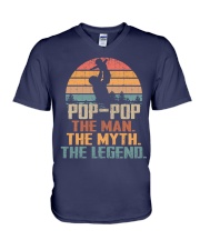 Pop-Pop - The Man - The Myth - V1 V-Neck T-Shirt tile
