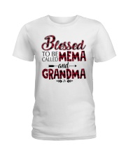 Blessed to be called mema and Grandma Red Ladies T-Shirt tile