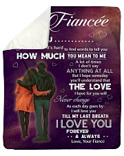 Family To My Fiancee How Much You Mean To Me Sherpa Fleece Blanket - 50" x 60" thumbnail