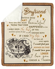 Skull To My Boyfriend Want You To Believe Deep Sherpa Fleece Blanket - 50" x 60" thumbnail