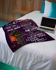 Family To My Fiance How Much You Mean To Me Small Fleece Blanket - 30" x 40" aos-coral-fleece-blanket-30x40-lifestyle-front-10
