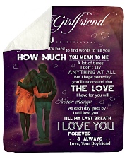 Family To My Girlfriend How Much You Mean To Me Sherpa Fleece Blanket - 50" x 60" thumbnail