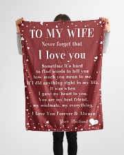 Family To My Wife Sometime It's Hard Small Fleece Blanket - 30" x 40" aos-coral-fleece-blanket-30x40-lifestyle-front-14