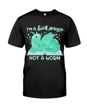 BOOK DRAGON in TEAL -Julia Mills Exclusive Classic T-Shirt front