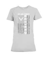 Us Air Force Retired Distressed American Flag Premium Fit Ladies Tee tile