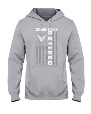 Us Air Force Retired Distressed American Flag Hooded Sweatshirt tile