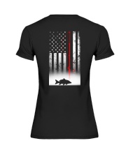 Fishing Pole Patriotic Fisherman American Flag Premium Fit Ladies Tee tile