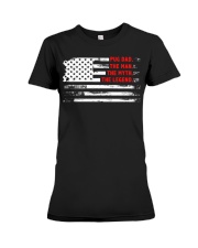 Pug Dad The Man Myth Legend American Flag Premium Fit Ladies Tee tile