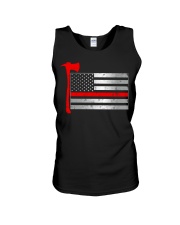 Thin Red Line Flag American Firefighter Axe Hook Unisex Tank tile