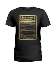 Funny Lineman Nutrition Facts Ladies T-Shirt tile