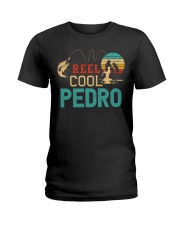 Retro Fishing Reel Cool Pedro Ladies T-Shirt tile