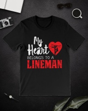 My Heart Belongs to a Electric Cable Lineman Classic T-Shirt lifestyle-mens-crewneck-front-16