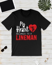 My Heart Belongs to a Electric Cable Lineman Classic T-Shirt lifestyle-mens-crewneck-front-17