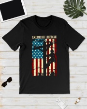 Lineman American flag Electric Cable Classic T-Shirt lifestyle-mens-crewneck-front-17