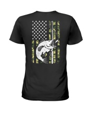 Fishing Camouflage USA Flag for Bass Fisherman Ladies T-Shirt tile