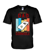 Funny Cornhole Player for Dad V-Neck T-Shirt tile