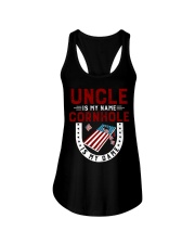 Uncle is my name cornhole is my game Ladies Flowy Tank tile