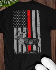 Thin Red Line Reindeer Hunting USA Flag Classic T-Shirt apparel-classic-tshirt-lifestyle-back-161