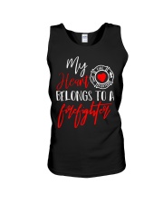 My Heart Belongs To A Firefighter Unisex Tank tile
