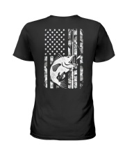 Bass Fishing American Camo USA Flag for Fisherman Ladies T-Shirt tile