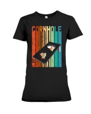 Retro style Cornhole board game Funny Cornhole Premium Fit Ladies Tee tile