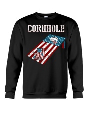 Cornhole Board Game American flag Funny Cornhole Crewneck Sweatshirt tile