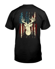 Distressed Patriotic Deer Hunting American Flag Premium Fit Mens Tee tile