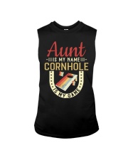 Aunt is my name cornhole is my game Sleeveless Tee tile