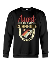 Aunt is my name cornhole is my game Crewneck Sweatshirt tile