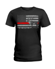 Thin Red Line Reindeer Hunting Flag Ladies T-Shirt tile