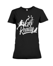 Flying Duck hunting Get Ready to Duck hunting dog Premium Fit Ladies Tee tile