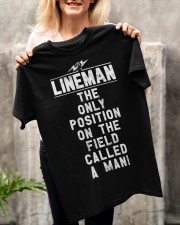 Great Funny For A Lineman Classic T-Shirt apparel-classic-tshirt-lifestyle-front-117