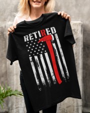 Thin Red line American Flag Retired Firefighter Classic T-Shirt apparel-classic-tshirt-lifestyle-front-117