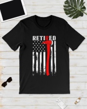 Thin Red line American Flag Retired Firefighter Classic T-Shirt lifestyle-mens-crewneck-front-17