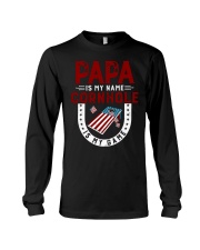 Papa is my name cornhole is my game Long Sleeve Tee tile