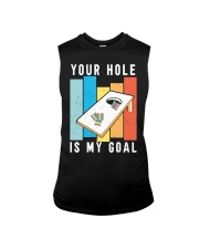 Your Hole Is My Goal Retro Style Cornhole Sleeveless Tee tile