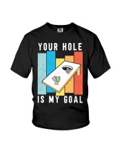 Your Hole Is My Goal Retro Style Cornhole Youth T-Shirt tile
