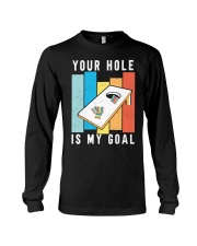 Your Hole Is My Goal Retro Style Cornhole Long Sleeve Tee tile