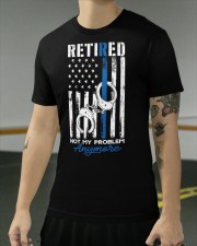 Retired Not My Problem Anymore Thin Blue Line Flag Classic T-Shirt apparel-classic-tshirt-lifestyle-front-103