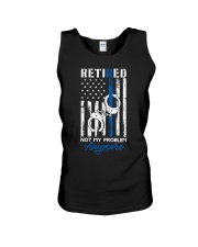 Retired Not My Problem Anymore Thin Blue Line Flag Unisex Tank tile
