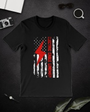 Electric Cable Lineman USA Flag Classic T-Shirt lifestyle-mens-crewneck-front-16
