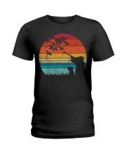 Vintage Retro style Duck hunting Ladies T-Shirt tile