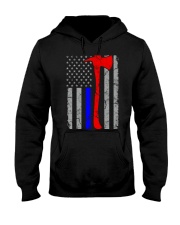Blue Red Line Flag Police Firefighter Axe Hook Hooded Sweatshirt tile