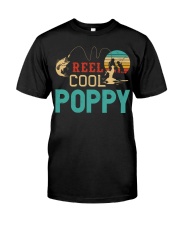 Retro Fishing Reel Cool Poppy Classic T-Shirt front