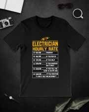 Funny Electrician Hourly Rates Lineman Classic T-Shirt lifestyle-mens-crewneck-front-16