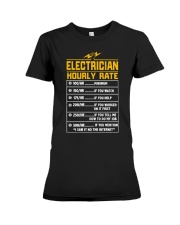 Funny Electrician Hourly Rates Lineman Premium Fit Ladies Tee tile