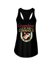 Grandma is my name cornhole is my game Ladies Flowy Tank tile